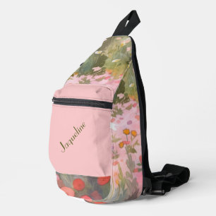 Sac À Bandoulière Arrière - plan des prairies de printemps vertes et