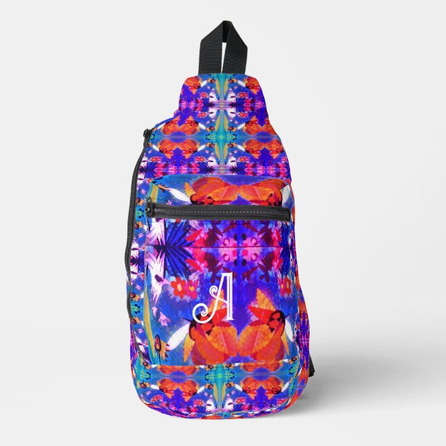 Sac À Bandoulière arrière - plan géométrique multicolore (Recto)