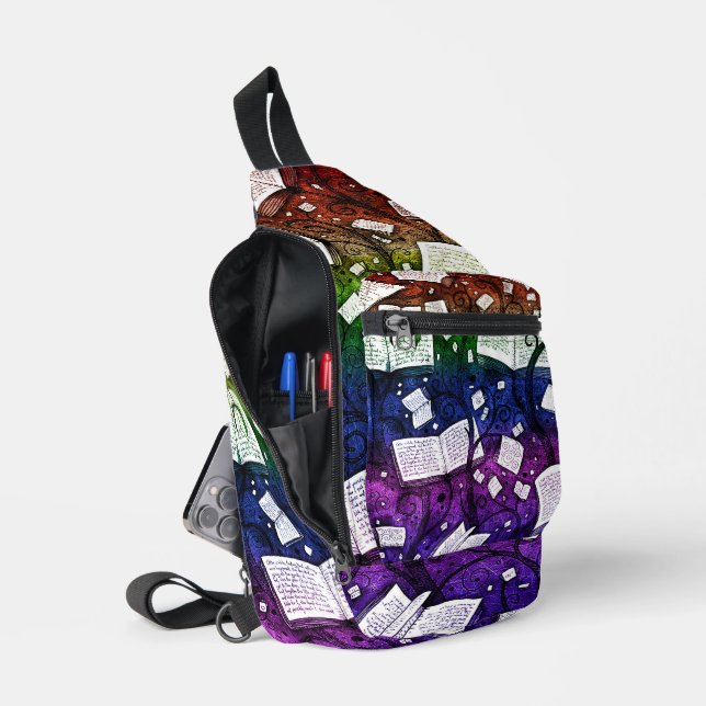 Sac À Bandoulière Arrière - plan Rainbow Books (Ouvrir)