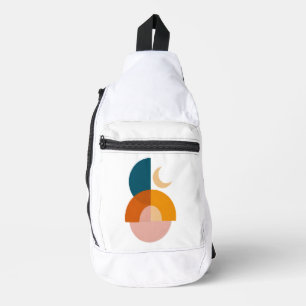 Sac À Bandoulière Art abstrait géométrique moderne de lune
