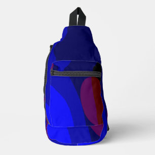 Sac À Bandoulière Art Abstrait Rouge Et Bleu 601