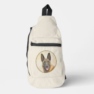 Sac À Bandoulière Art de la peinture en acajou du berger malinois be