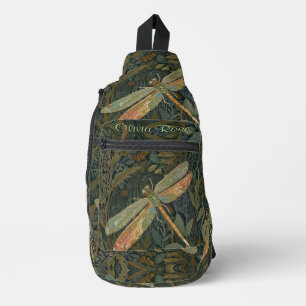 Sac À Bandoulière Art nouveau vintage libellule vert or