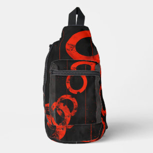 Sac À Bandoulière Art numérique noir et rouge