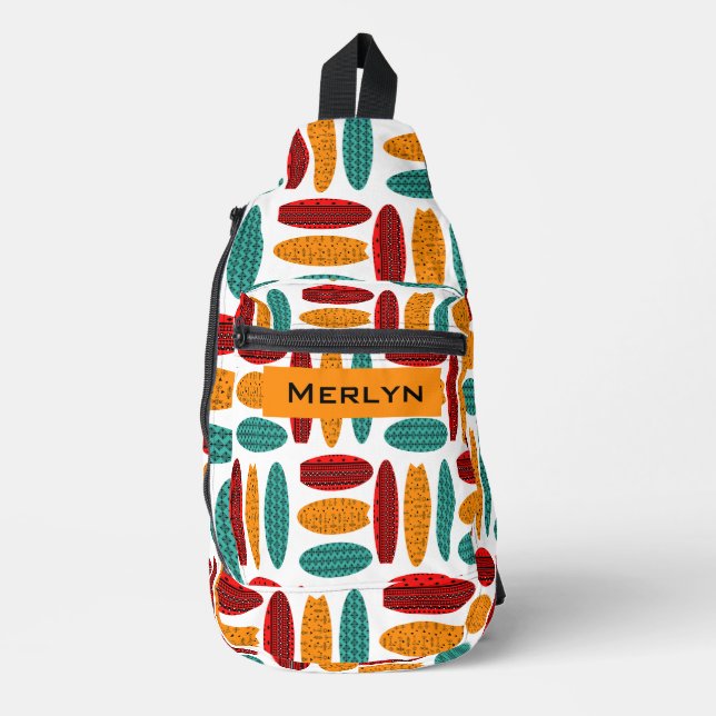 Sac À Bandoulière Art tribal personnalisé planches de surf motif (Recto)