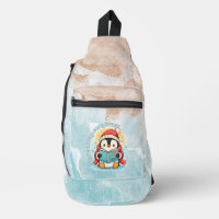 Sac à bandoulière artistique pour lecteur pingouin