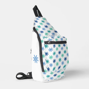 Sac À Bandoulière Astérisque ModerneS Couleurs Océaniques Sur Blanc 