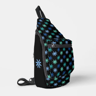 Sac À Bandoulière AstérisqueS Moderne Couleurs Océaniques Sur Noir P