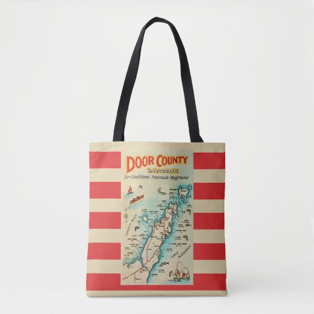 Sac à bandoulière avec ancienne carte du comté de  (Devant)