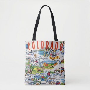 Sac à bandoulière avec carte illustrée du Colorado