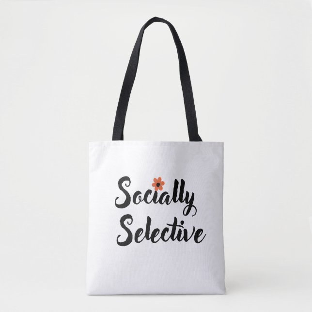 Sac à bandoulière avec citation drôle et sélective (Devant)