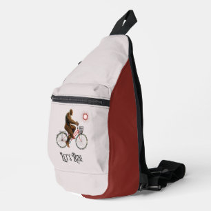 Sac À Bandoulière Aventure cycliste amusante de Bigfoot rétro