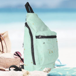 Sac À Bandoulière Avion Monogram Gold Turquoise léger