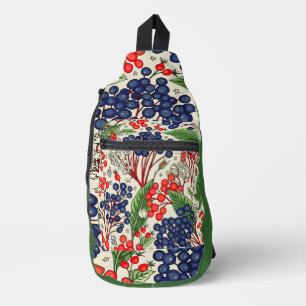 Sac À Bandoulière Baies bleues et rouges japonaises