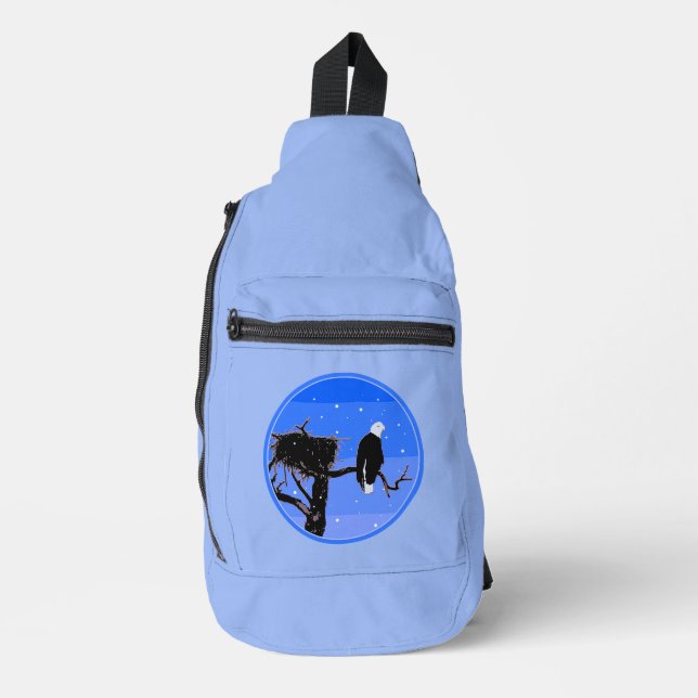 Sac À Bandoulière Bald Eagle en hiver - Art original de la faune (Recto)