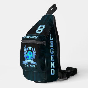 Sac À Bandoulière Balle de Football Bleu Néon Cadeaux de Sport Coo
