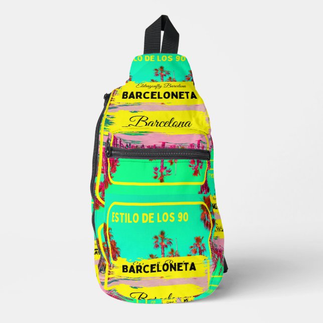 Sac À Bandoulière Barceloneta Green Travel Sling Bag -green (Recto)