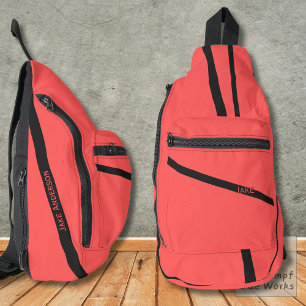 Sac À Bandoulière Base rouge avec lignes arrière et nom