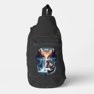 Sac À Bandoulière Basse majestueuse saute au-dessus de la cascade au