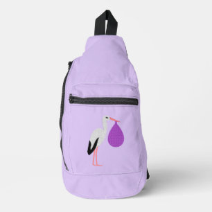 Sac À Bandoulière Bébé Cigogne genre neutre Violet