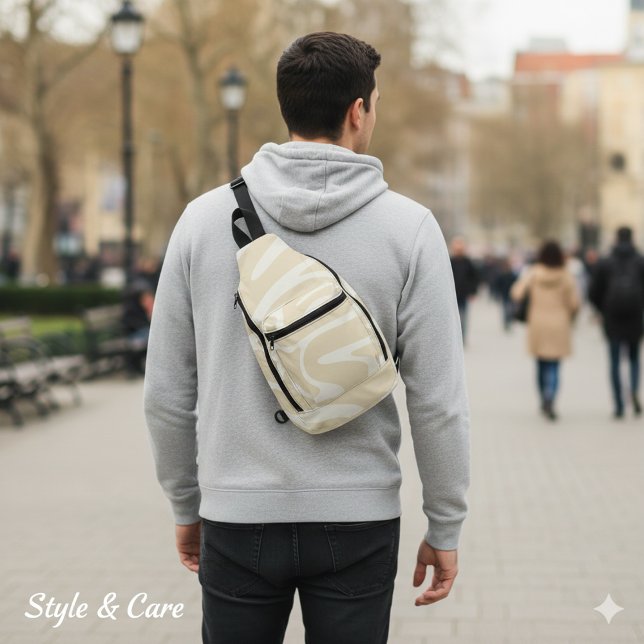 Sac À Bandoulière Beige Cream Simple Organic Pattern Sling Bag (Beige Cream Simple Organic Pattern Sling Bag)