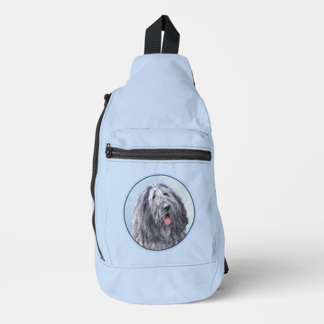Sac À Bandoulière Bergamasco Sheepdog Shepherd Peinture Chien mignon (Recto)
