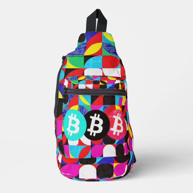 Sac À Bandoulière Bitcoin coloré (HD dynamique) (Recto)