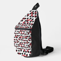 blanc avec des points noirs et rouges