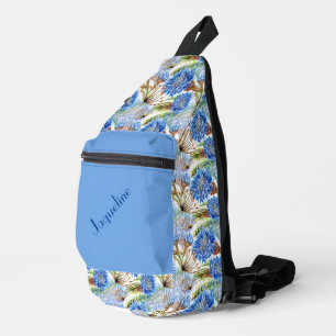 Sac À Bandoulière Bleu Cornflowers Arrière - plan blanc