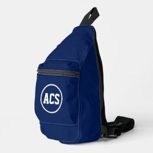 Sac À Bandoulière Bleu marine et blanc, couleurs et lettres de l'éco