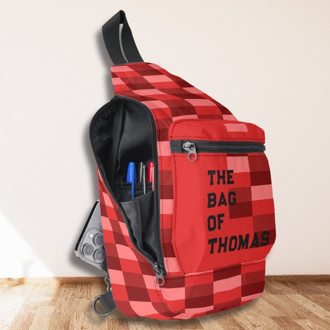 Sac À Bandoulière Blocs de couleur nuances rouges (Créateur téléchargé)