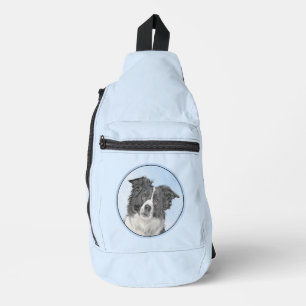 Sac À Bandoulière Bordure Collie Peinture Rough Noir & Blanc Chien A