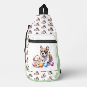 Sac À Bandoulière Bouledogue français French Bulldog avec chat