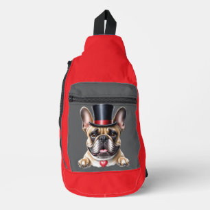 Sac À Bandoulière Bouledogues français Nouvel An Ballon Bouledogue