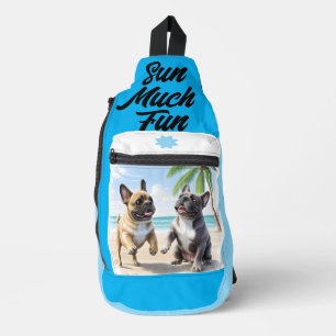 Sac À Bandoulière Bouledogues français Plage Bouledogue Français