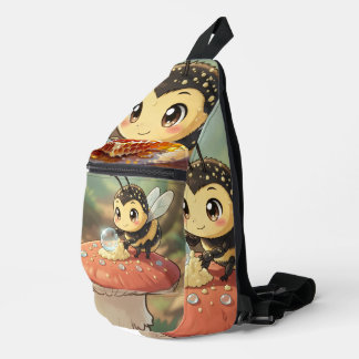 Sac À Bandoulière Bourdon doré dans la danse des fleurs