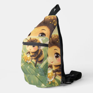Sac À Bandoulière Bourdon doré dans la danse des fleurs.8