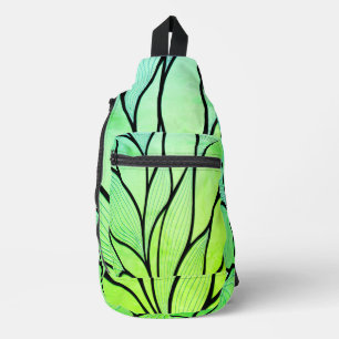 Sac À Bandoulière Bright Green Hues Creative Leave Motif