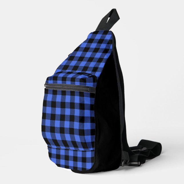 Sac À Bandoulière Buffalo Check Blue and Black Lumjack Plaid (Coin droit)