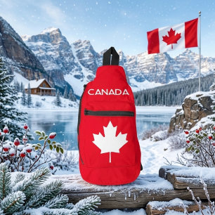 Sac À Bandoulière CANADA. Feuille d'érable canadienne. Patriotique.