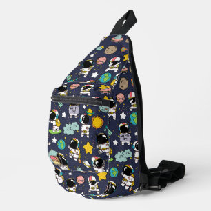 Sac À Bandoulière Caricature spatiale de l'astronautePanier spatial 