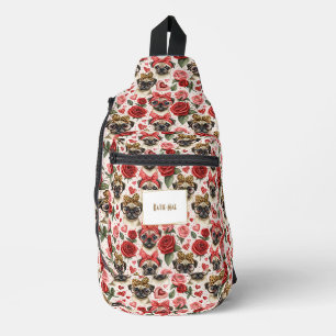 Sac À Bandoulière Carlin Coquette moderne Motif de chien Personnalis
