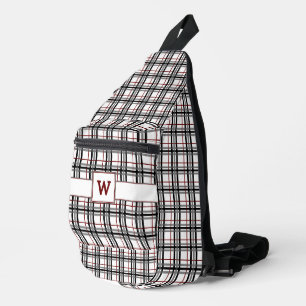 Sac À Bandoulière Carreaux Noir Blanc et Rouge