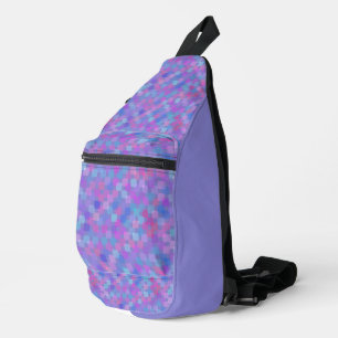 Sac À Bandoulière Carrés roses, bleus et violets