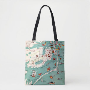 Sac à bandoulière carte des Outer Banks illustrée