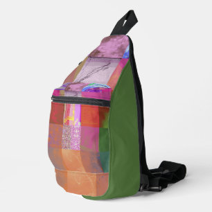 Sac À Bandoulière CD1FE646 Abstrait Motif de Grille d'Art de Glitch