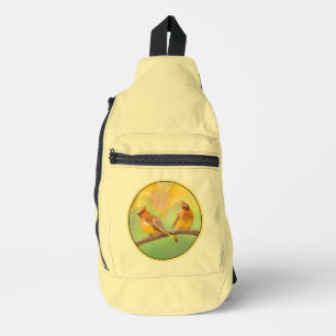 Sac À Bandoulière Cèdre cirage Paire Peinture originale Oiseau sauva