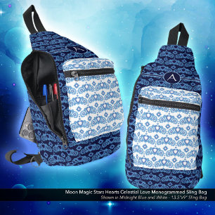 Sac À Bandoulière Celestial Love Stars Coeurs Motif Monogramme