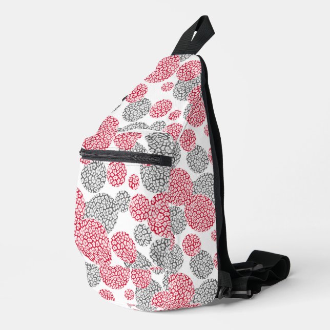 Sac À Bandoulière Cercles avec imprimé léopard gris et rouge (Coin droit)