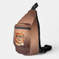 Chat Orange Drôle Avec Lunettes Cuivre Gradient